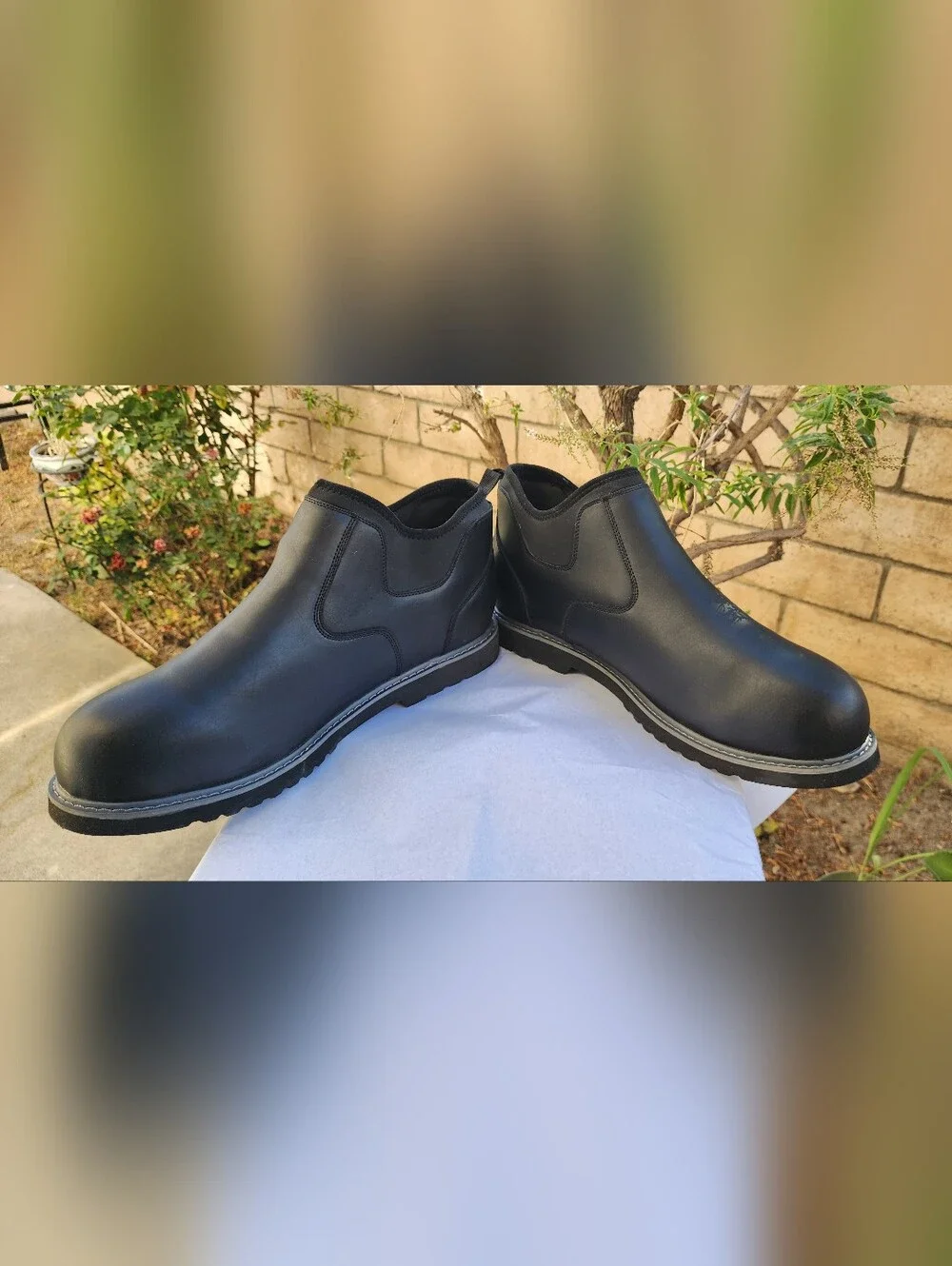 $138 Men Big & Tall 17EW Boulder Creek Kingsize ankle boots black leather 17 EW